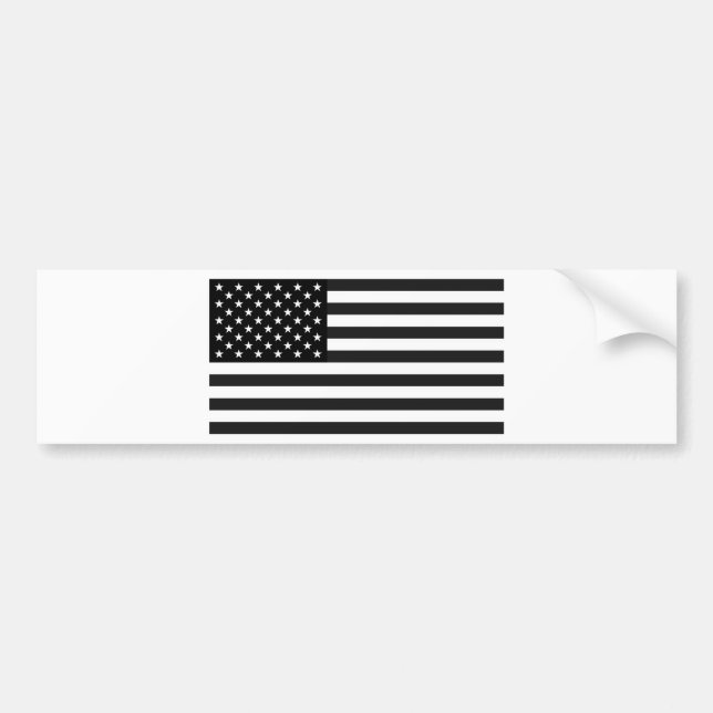 Adesivo Para Carro Bandeira preto e branco dos Estados Unidos (Frente)