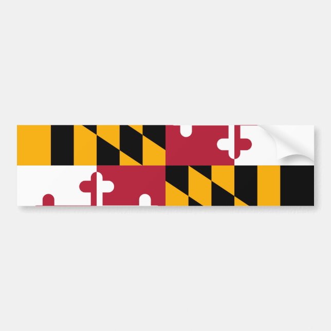 Adesivo Para Carro Bandeira vibrante do estado de Maryland (Frente)