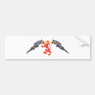 Adesivo Para Carro bandeiras desenfreados e checkered do leão