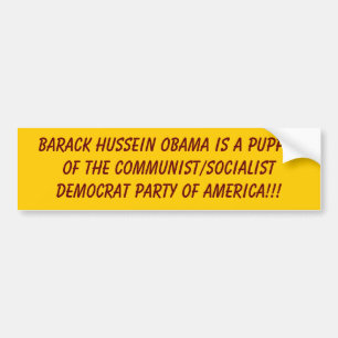 Adesivo Para Carro Barack Hussein Obama é um fantoche do Communi…