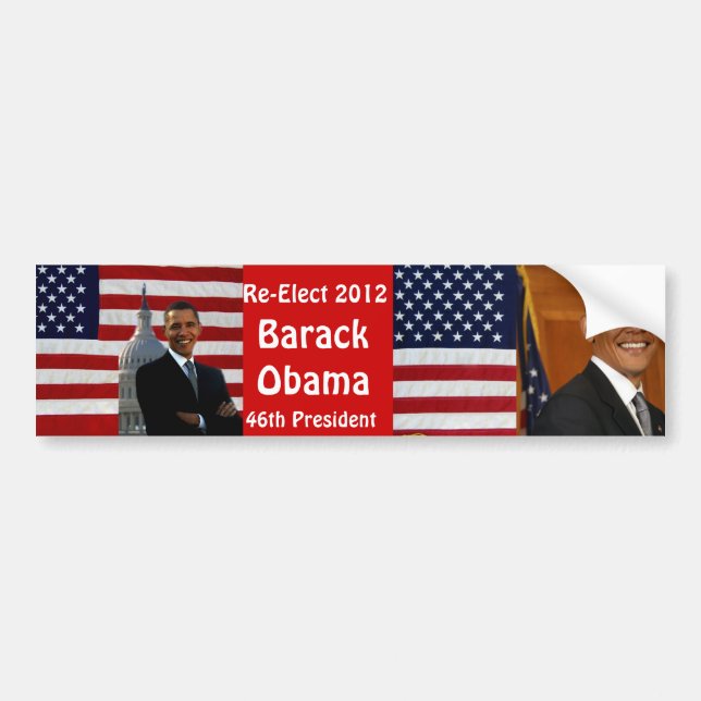Adesivo Para Carro BARACK OBAMA-Re-Elect_ Bumper Sticker (Frente)