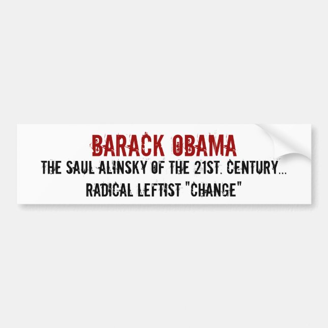 Adesivo Para Carro Barack Obama, Saul Alinsky do 2ø. CEN… (Frente)