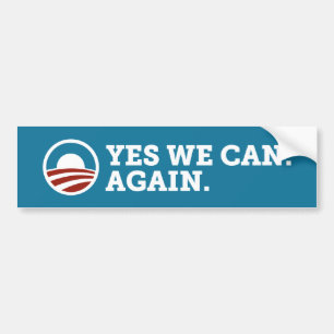 Adesivo Para Carro Barack Obama sim nós podemos outra vez azul do