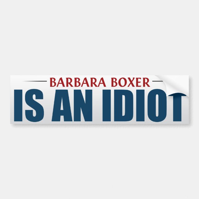Adesivo Para Carro Barbara Boxer É Uma Idiota (Frente)