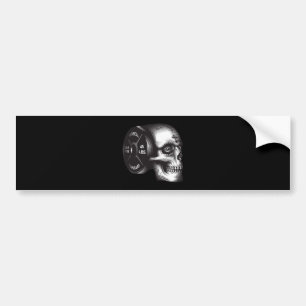 Adesivo Para Carro Barbell Plate and Skull - Motivação do Gym Workout