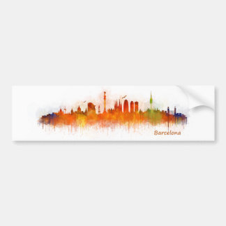 Adesivo Para Carro Barcelona Skyline watercolor v03