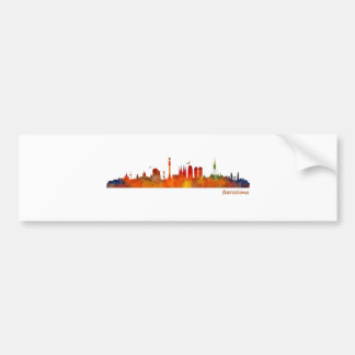 Adesivo Para Carro Barcelona watercolor skyline v01