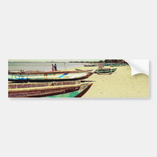 Adesivo Para Carro Barcos em praia tropical