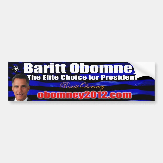 Adesivo Para Carro Baritt Obomney para o presidente Bumpersticker (Frente)