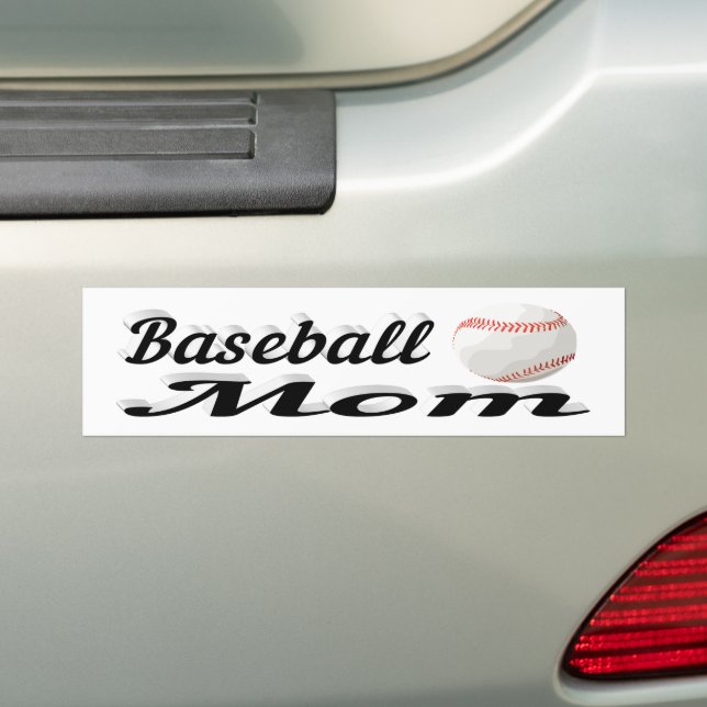Adesivo Para Carro Baseball Mãe Bumper Sticker (No carro)