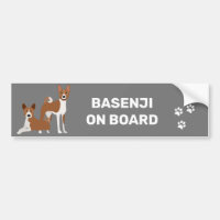 Basenji Hound On Board Vermelho Branco