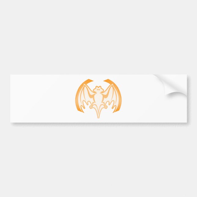 Adesivo Para Carro Bat Orange Inv The MUSEUM Zazzle Gifts (Frente)