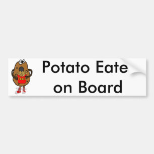 Adesivo Para Carro Batata engraçada que come desenhos animados das