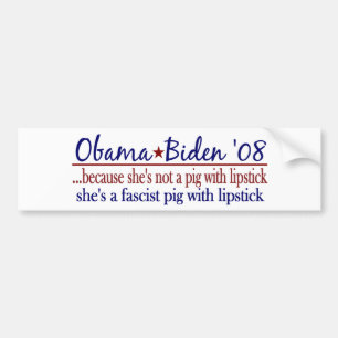 Adesivo Para Carro Batom de Obama em um porco
