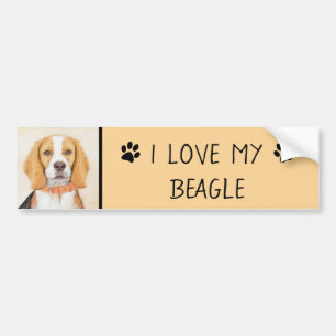 Adesivo Para Carro Beagle Hound Dog Painting Original Animal Art
