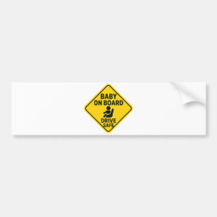 Adesivo Para Carro Bebê no Conselho - Condução De Carro Amarelo Brilh