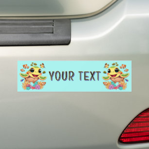 Adesivo Para Carro Bebê Tartaruga Marinha Feliz e Fofo Personagem