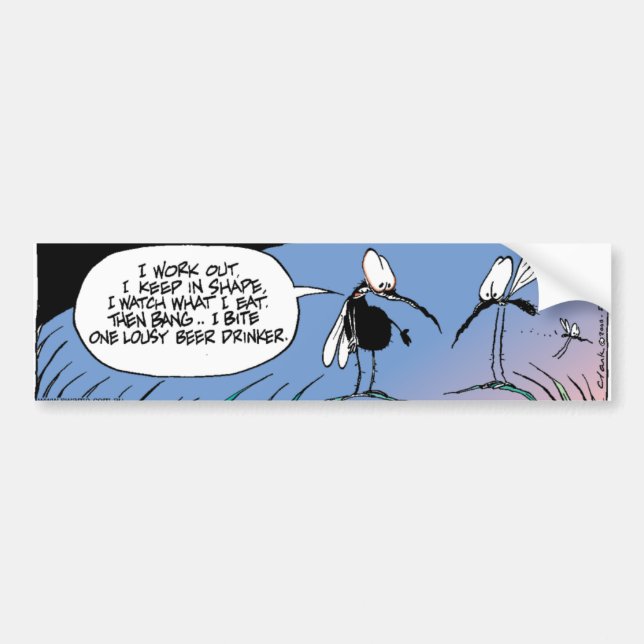 Adesivo Para Carro Bebedor de cerveja do mosquito do pântano (Frente)