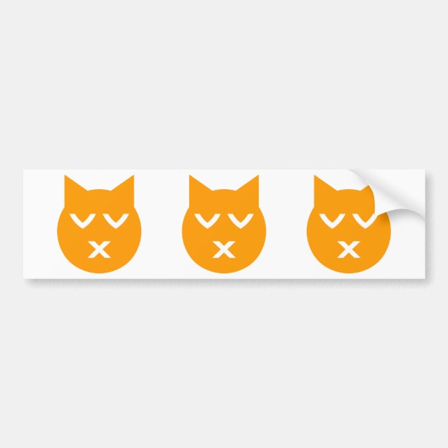 Adesivo Para Carro Beijar com o Gato Emoji de Olhos Fechados (Frente)