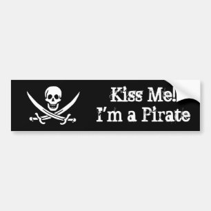 Adesivo Para Carro Beije-me! Eu sou um pirata