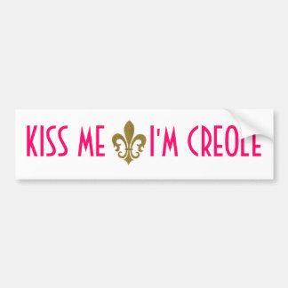 Adesivo Para Carro Beije-me Sou o Creole BUMPER STICKER (PINK)
