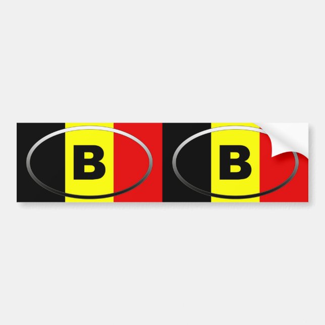 Adesivo Para Carro Bélgica - B - oval europeu (Frente)