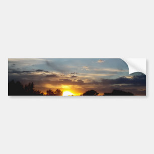 Adesivo Para Carro belo sol azul paisagem amarela relaxa