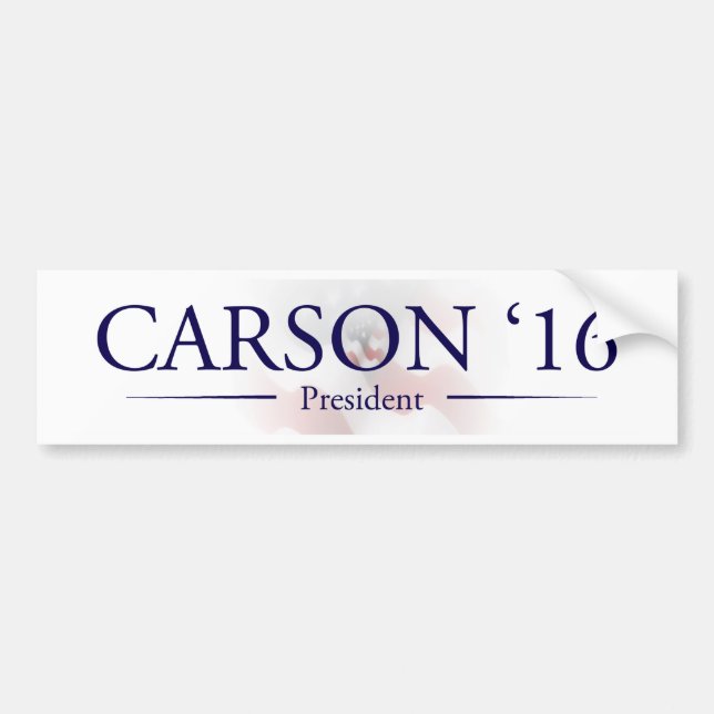 Adesivo Para Carro Ben Carson para o presidente autocolante no vidro (Frente)