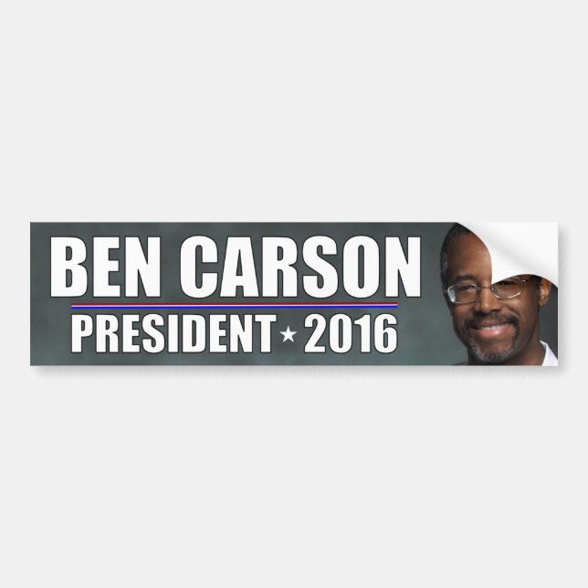 Adesivo Para Carro Ben Carson - presidente 2016 (Frente)