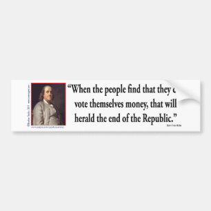 Adesivo Para Carro Ben Franklin na democracia