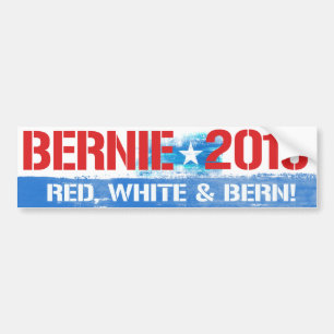 Adesivo Para Carro Bernie 2016 - Branco vermelho e máquinas de lixar