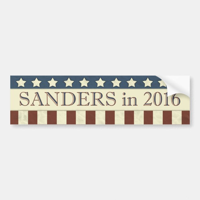Adesivo Para Carro Bernie Sanders Presidente 2016 Stars and Stripes (Frente)
