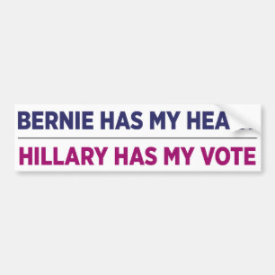 Adesivo Para Carro Bernie tem meu coração, Hillary tem minha etique