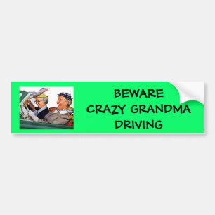 ADESIVO PARA CARRO , BEWARE A CONDUÇÃO LOUCA DA AVÓ