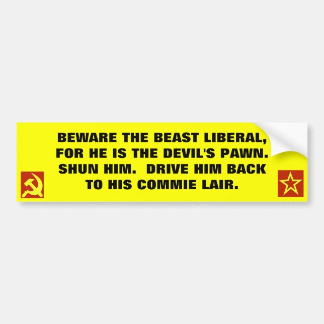 Adesivo Para Carro Beware o liberal do animal… (Frente)