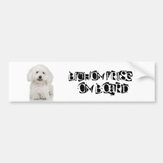 Adesivo Para Carro Bichon Frise a bordo
