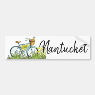 Adesivo Para Carro Bicicleta de nantucket no campo de lavandas
