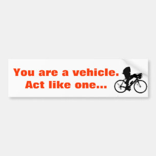 Adesivo Para Carro Bicicleta, você é um veículo. O ato gosta de um