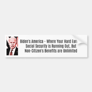 Adesivo Para Carro Biden - Apoiar Não Cidadãos, mas Não Americanos