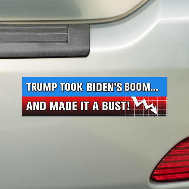 Adesivo Para Carro Biden Boom Trump Tarifas de Recessão (No carro)