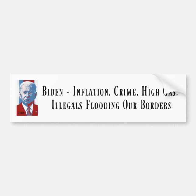 Adesivo Para Carro Biden - Inflation, Crime, ... - Bumper Sticker (Frente)