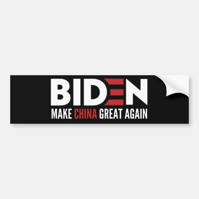 Adesivo Para Carro Biden Torne o Excelente da China Novamente (Frente)