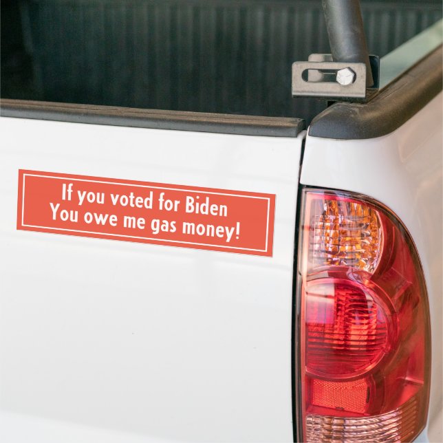 Adesivo Para Carro Biden Voter - Dinheiro do gás Bumper Sticker (No caminhão)