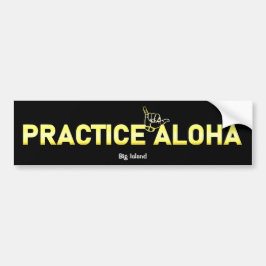 Adesivo Para Carro Big Island Practice Aloha Ouro Shaka Hang solto