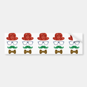 Adesivo Para Carro bigode de hipster de natal