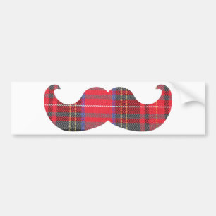 Adesivo Para Carro Bigode vermelho do Tartan