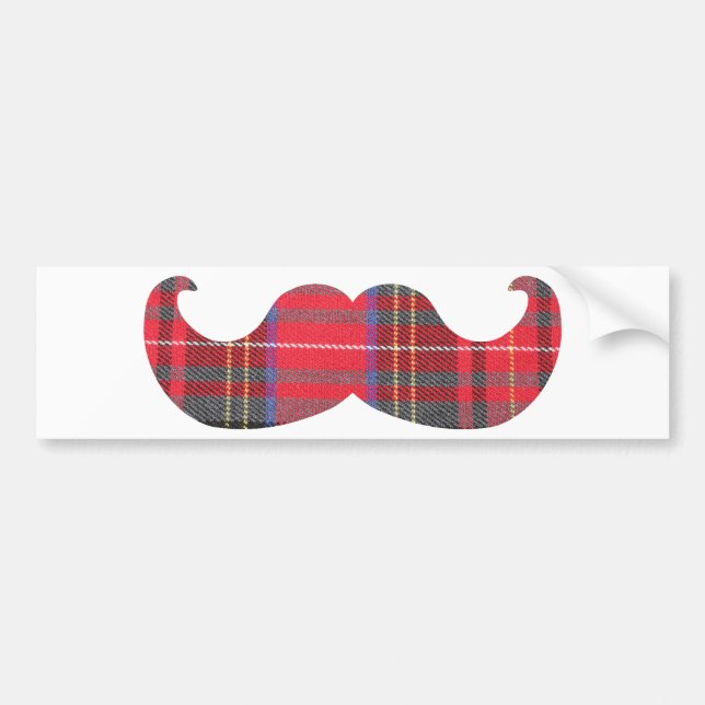 Adesivo Para Carro Bigode vermelho do Tartan (Frente)