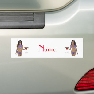 Adesivo Para Carro Bikini Bikini - Boca-Boca de Cabeça Negra