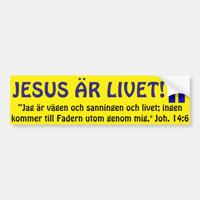 Adesivo Para Carro Bildekal, Sverige, Jesus är Livet. (Frente)