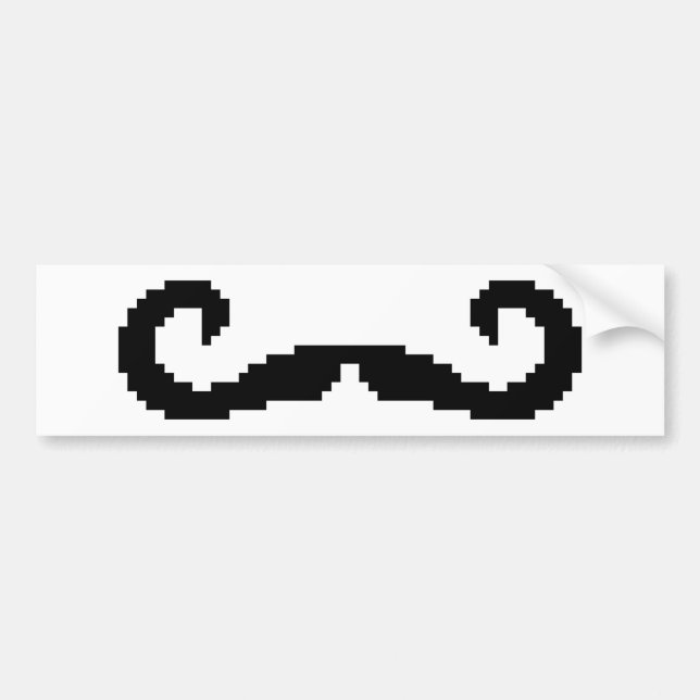 Adesivo Para Carro Bit Pixel Handlebar Mustache (Frente)
